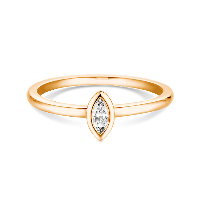 Solitär Ring aus Rotgold Diamant Marquise Dettinger 27135