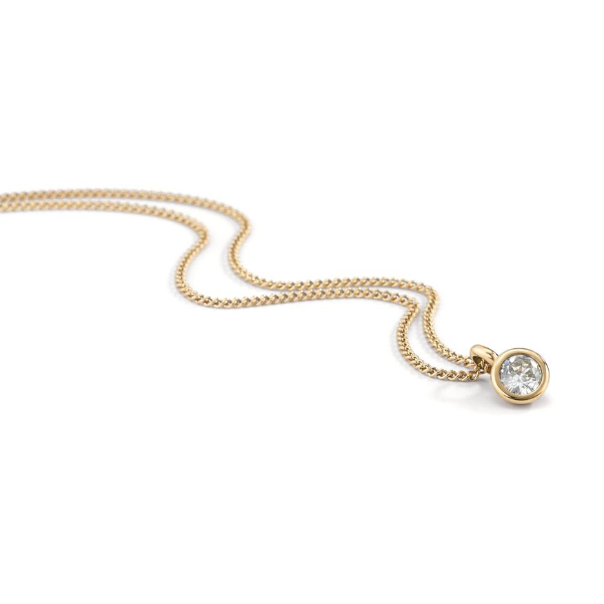 Halskette Edelstahl Gold Crystal White Zirkonia TeNo Joy 595817