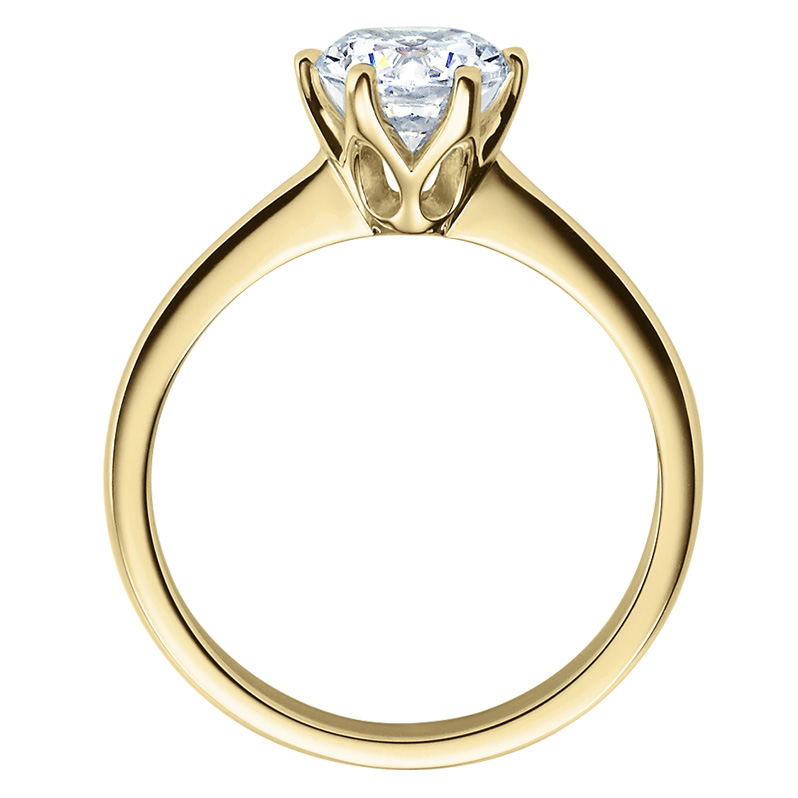 Rubin Verlobungsring 18016 Gelbgold Solitär Ring stehend