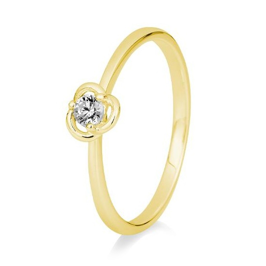 Breuning Ring mit Rosenfassung Brillant Gelbgold