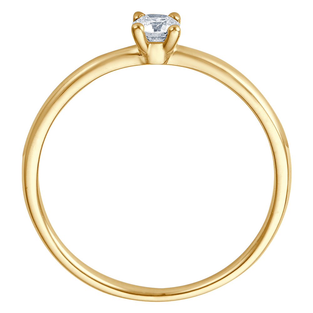 bella luce Solitaire Ring Gelbgold Brillant 0.170 ct. w/si, stehend