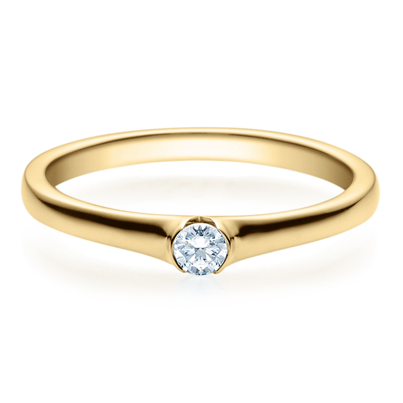 Rubin Verlobungsring 18022 Gelbgold Solitär Ring 0,100 ct.
