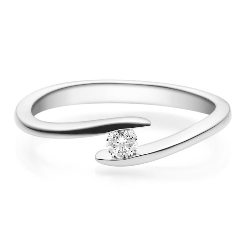 Rubin Verlobungsring 18015 Silber 925 Solitär Ring Brillant 0.100 ct.